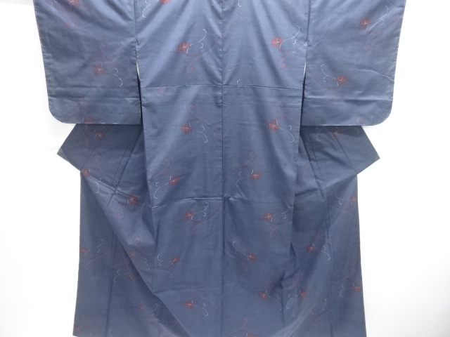 SALE!! JAPANESE KIMONO / DORO OSHIMA TSUMUGI (5 maruki) / WOVEN ARABESQUE FLOWER 