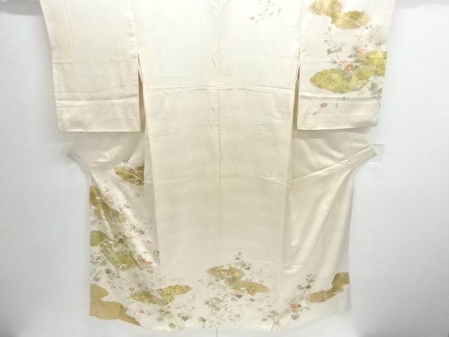 SALE!! JAPANESE KIMONO / HOMONGI / EMBROIDERY / FLOWER & CLOUD 
