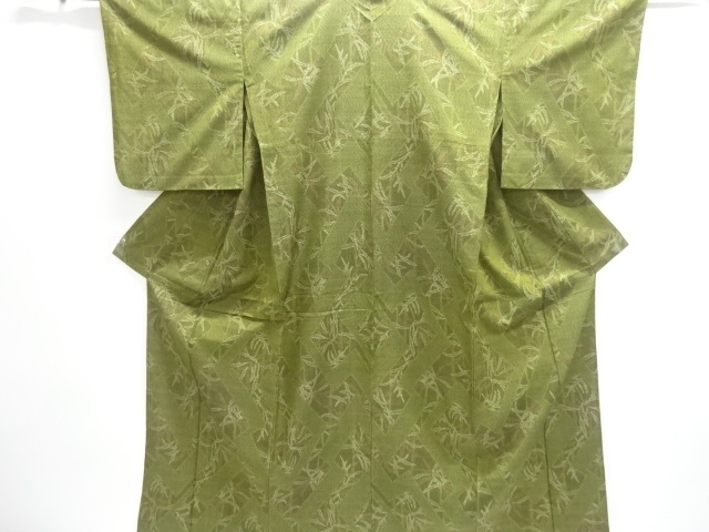 SALE!! JAPANESE KIMONO / GRASS LEAF PATTERN WOVEN AUTHENTIC SATSUMA OSHIMA TS