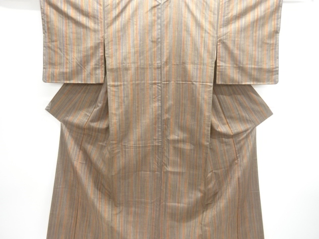 SALE!! JAPANESE KIMONO / STRIPED TSUMUGI KIMONO / WOVEN ABSTRACT PATTERNS