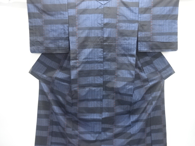 SALE!! JAPANESE KIMONO / HITOE TSUMUGI / WOVEN STRIPE 