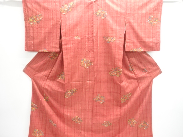 SALE!! JAPANESE KIMONO / TSUMUGI / BIRD & FLOWER 