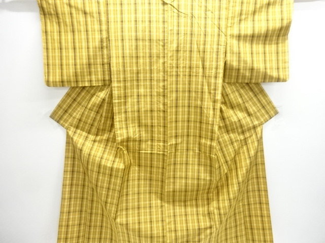 SALE!! JAPANESE KIMONO / HITOE TSUMUGI / WOVEN GRID 