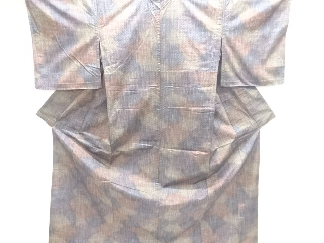 SALE!! JAPANESE KIMONO / UNUSED HITOE TSUMUGI / PLANT DYEING / WOVEN SEIGAIHA 