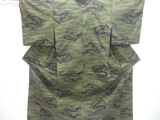 SALE!! JAPANESE KIMONO / HITEO TOKAMACHI TSUMUGI / WOVEN MOUNTAIN VIEW