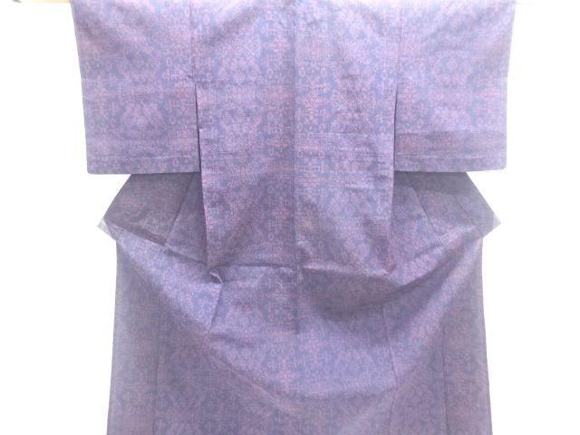 SALE!! JAPANESE KIMONO / ANTIQUE ABSTRACT FLORAL PATTERN / WOVEN- / HANDWOVEN