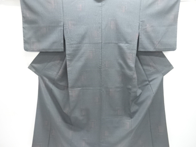 SALE!! JAPANESE KIMONO / ANTIQUE MASU PATTERN WOVEN HON-SHIOZEHITOE KIMONO