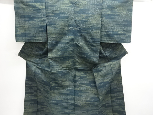 SALE!! JAPANESE KIMONO / ANTIQUE KASUMI PATTERN WOVEN TOKAMACHI TSUMUGIHITOE 