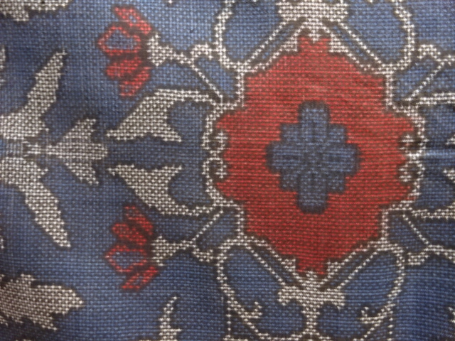 SALE!! JAPANESE KIMONO / ANTIQUE HANAMON ORI-DASHI DORO OSHIMA TSUMUGI KIMONO