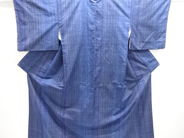 SALE!! JAPANESE KIMONO / STRIPED KASURI-PATTERNED TSUMUGI KIMONO