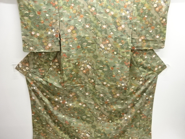 SALE!! JAPANESE KIMONO / UNUSED KOMON / KIKU 