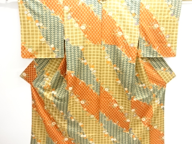 SALE!! JAPANESE KIMONO / UNUSED KOMON / FLOWER & PLANT 