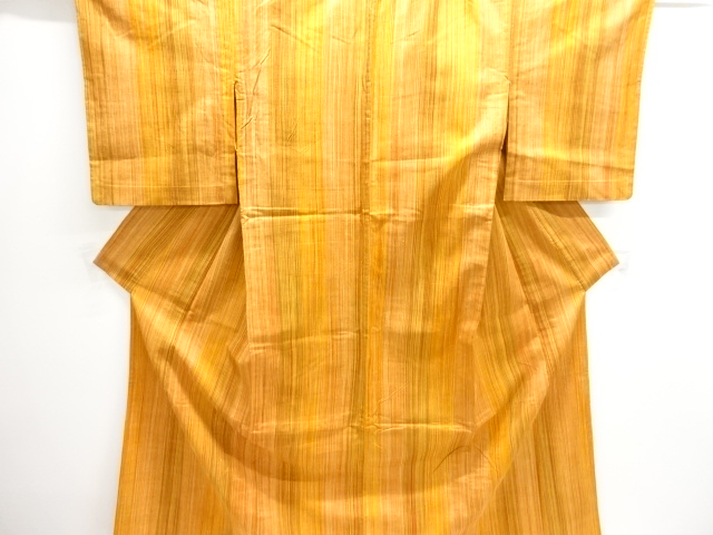 SALE!! JAPANESE KIMONO / STRIPED PATTERN WOVEN TSUMUGIHITOE KIMONO