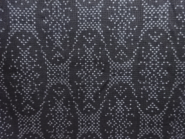 SALE!! JAPANESE KIMONO / ANTIQUE ABSTRACT PATTERN WOVEN DORO OSHIMA TSUMUGI K