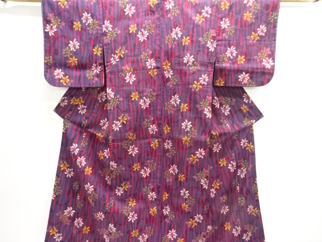 SALE!! JAPANESE KIMONO / ANTIQUE KIMONO / MAOKA COTTON / FLOWER