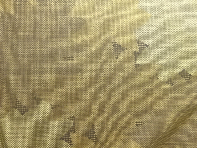 SALE!! JAPANESE KIMONO / ANTIQUE GRASS LEAF PATTERN WOVEN DORO OSHIMA TSUMUGI