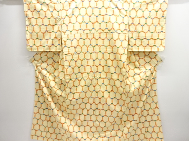SALE!! JAPANESE KIMONO / TORTOISESHELL / FAN PATTERN KOMON