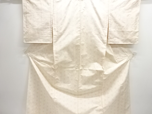 SALE!! JAPANESE KIMONO / ANTIQUE ASANOHA PATTERN WOVEN TOKAMACHI TSUMUGIHITOE