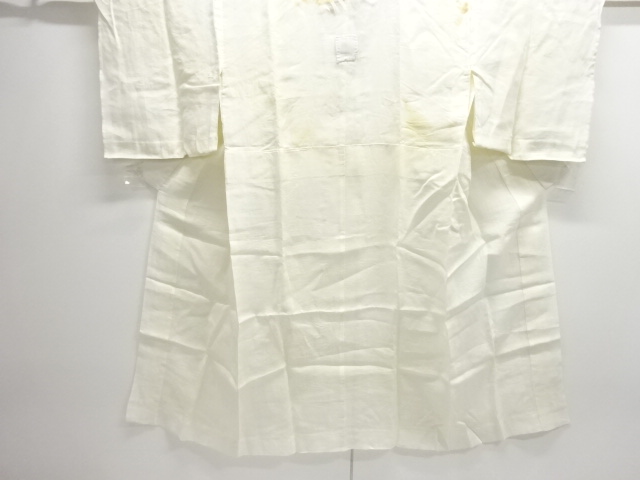 SALE!! JAPANESE KIMONO / ANTIQUE PURE LINEN OPENWORK WEAVE FLORAL PATTERN JUB
