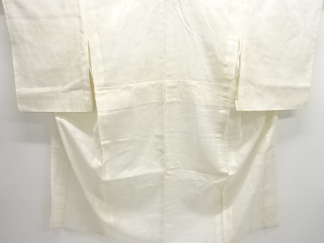JAPANESE KIMONO / ANTIQUE PURE LINEN OPENWORK WEAVE FLORAL PATTERN JUB