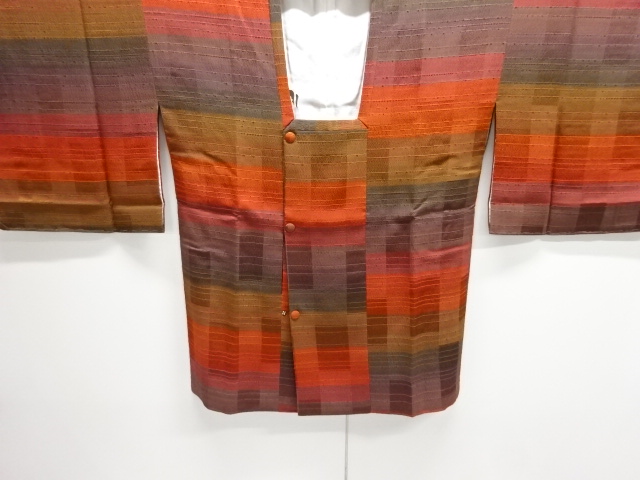 JAPANESE KIMONO / HORIZONTAL-STRIPED PATTERN MICHIYUKI COAT