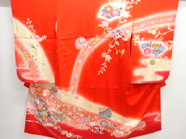 JAPANESE KIMONO / CHILDRENS KIMONO / MARBLE / FLORAL ARABESQUE / PHOEN