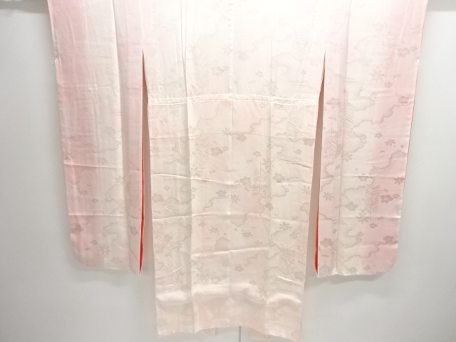 JAPANESE KIMONO / ARROW-FEATHER / FLORAL PATTERN WOVEN HITOEFOR FURISO