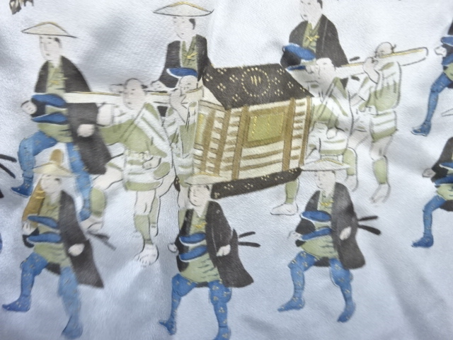 JAPANESE KIMONO / ANTIQUE SHIBORI DAIMYO PROCESSION PATTERN MENS JUBAN