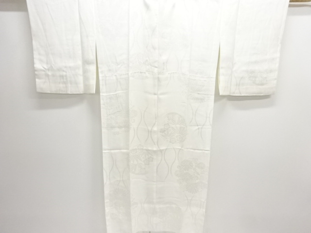 SALE!! JAPANESE KIMONO / HITOE JUBAN / WOVEN TATEWAKU & FLOWER CREST