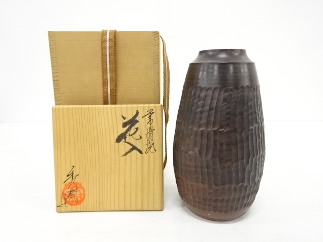 JAPANESE TEA CEREMONY / TOKONAME WARE HANAIRE (FLOWER CONTAINER) / ARTISAN WORK