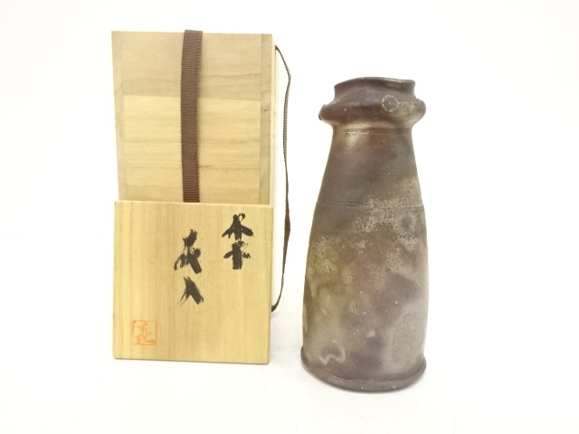 JAPANESE TEA CEREMONY / BIZEN WARE HANAIRE (FLOWER CONTAINER) / ARTISAN WORK