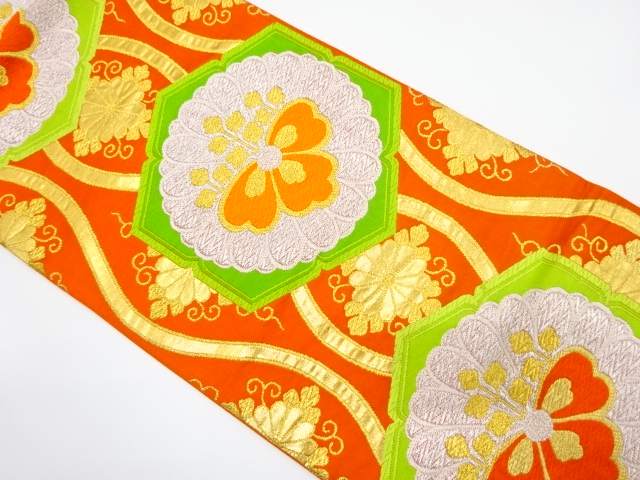 SALE!! JAPANESE KIMONO / ANTIQUE FUKURO OBI / SILK / WOVEN PAULOWNIA