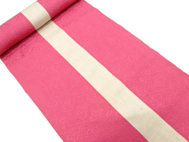 SALE!! JAPANESE KIMONO / ANTIQUE BOLT FOR HASSUN OBI / WOVEN FLOWER