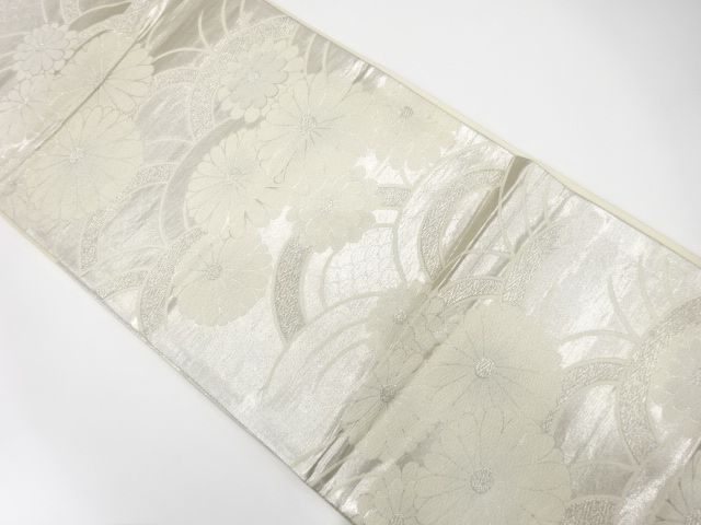 SALE!! JAPANESE KIMONO / ANTIQUE FUKURO OBI / SILK / WOVEN KIKU