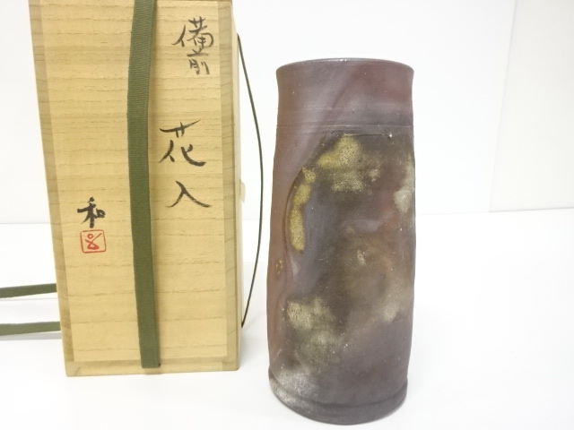 SALE!! Bizen ware of a flower vase by Fujiwara Kazuzo