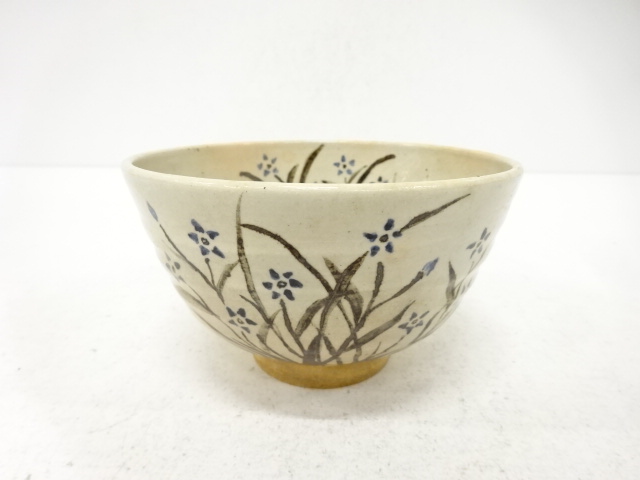 SALE!! JAPANESE TEA CEREMONY / TEA BOWL CHAWAN / IROE / FLOWER / ARTISAN WORK