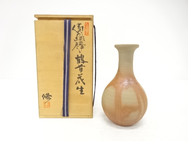 SALE!! JAPANESE CERAMICS / BIZEN WARE FLOWER VASE / ARTISAN WORK