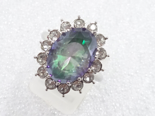 SALE!! JAPANESE KIMONO / ANTIQUE COLORED STONE RING (SIZE 15)
