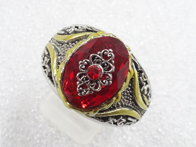 SALE!! JAPANESE KIMONO / ANTIQUE COLORED STONE RING (SIZE 28)