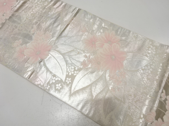 SALE!! JAPANESE FUKURO OBI / WOVEN FLORAL PLANTS