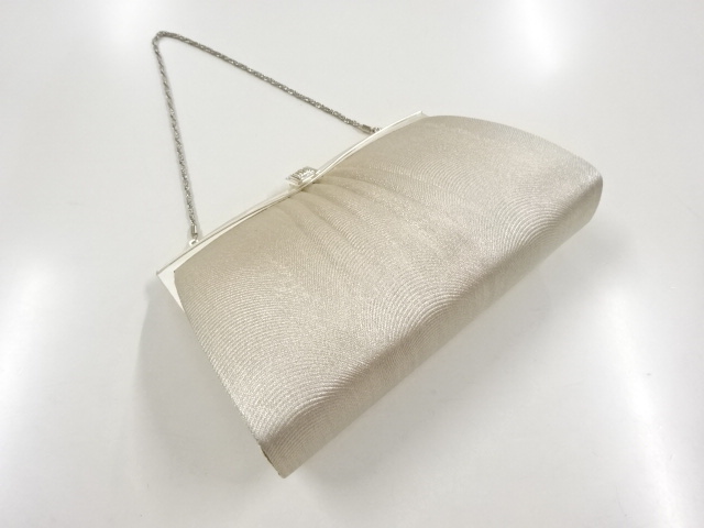 アンティーク　銀糸織り柄和装バッグ