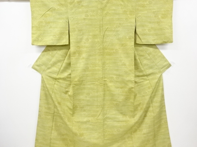SALE!! JAPANESE KIMONO / ANTIQUE KIMONO / TSUMUGI / WOVEN FLORAL PLANTS