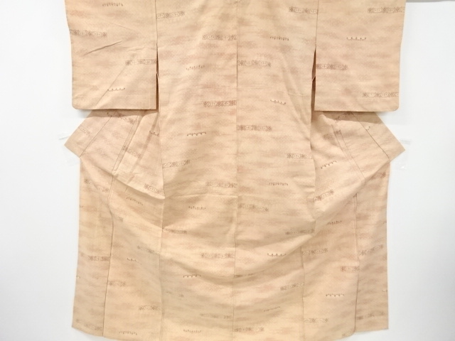SALE!! JAPANESE KIMONO / ANTIQUE KIMONO / TSUMUGI / WOVEN ABSTRACT STRIPE