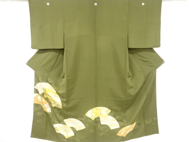 SALE!! JAPANESE KIMONO / VINTAGE IRO-TOMESODE / SILK / EMBROIDERY / JIGAMI PATTERN