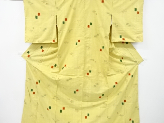 SALE!! JAPANESE KIMONO / ANTIQUE KIMONO / SILK / HAND WOVEN TSUMUGI / KASURI PATTERN