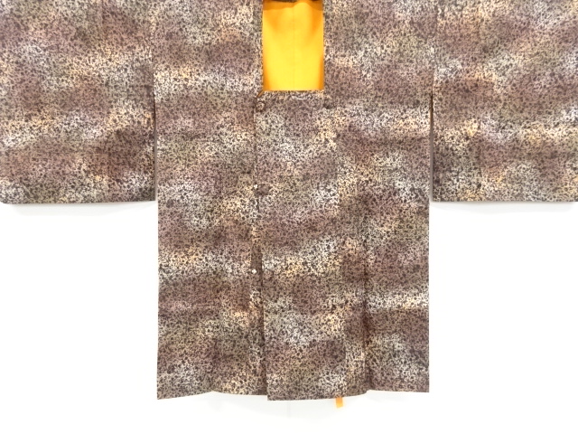 SALE!! JAPANESE KIMONO / VINTAGE MICHIYUKI COAT / SILK / OSHIMA TSUMUGI / SCATTERED NORI PATTERN