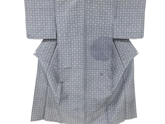SALE!! JAPANESE KIMONO / ANTIQUE HITOE KIMONO / SILK / TSUMUGI / WOVEN GEOMETRIC