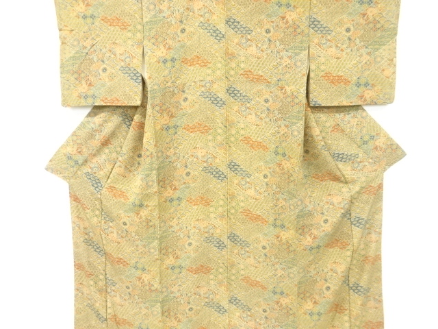 SALE!! JAPANESE KIMONO / VINTAGE KOMON KIMONO / SILK / FLOWER CLASSICAL PATTERN