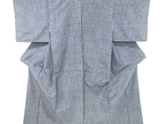 SALE!! JAPANESE KIMONO / ANTIQUE KIMONO / SILK / TOKAMACHI TSUMUGI / WOVEN GEOMETRIC
