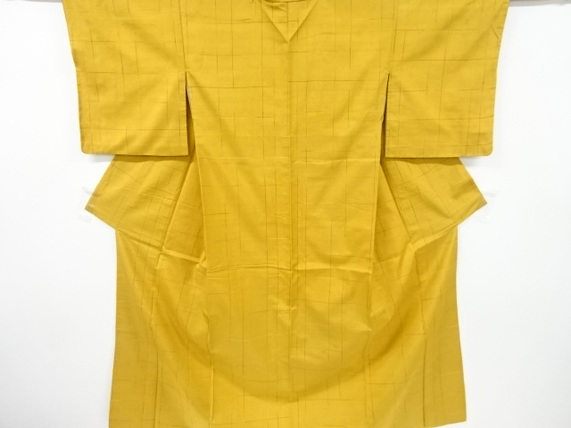 SALE!! JAPANESE KIMONO / ANTIQUE KIMONO / TSUMUGI / WOVEN GRID